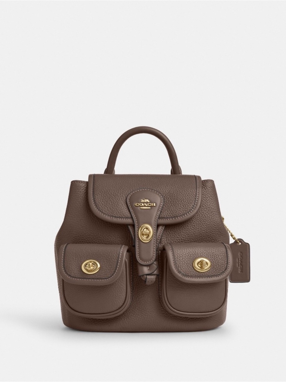 Coach Pebble Leather Hadley Mini Backpack with Gold Hardware